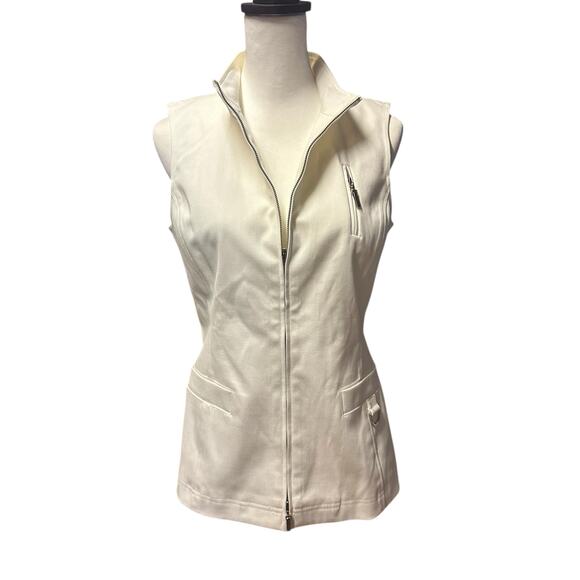 Talbots Stretch Collection Size 4 White Zipper Vest - Picture 1 of 4
